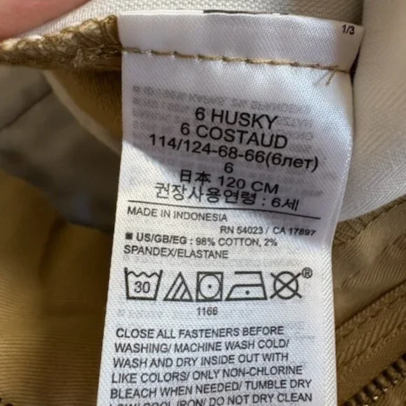 Gap Kids Boys Husky Khaki Tan Pants Size 6 NWT - Picture 6 of 8